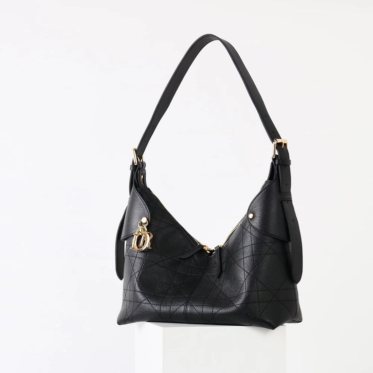 質感真皮|2025新褶皺羊皮藤格紋手提包時尚休閒優雅單肩腋下通勤高級感包「X3820D3819」25.10-1