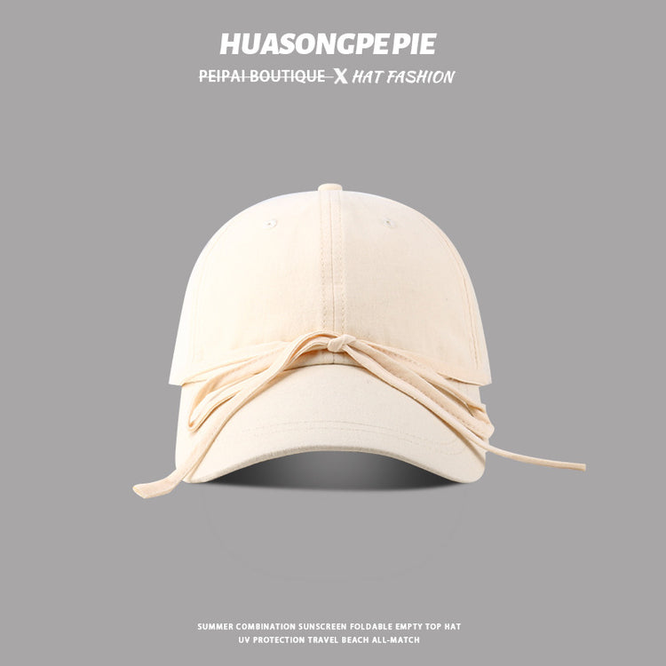 流行帽子|蝴蝶結鴨舌帽女顯臉小網紅時尚棒球帽甜美防曬帽子學生百搭太陽帽「C3730」24.03-2