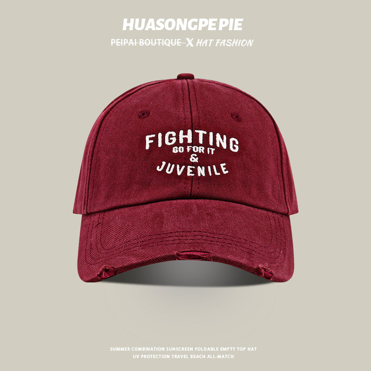 流行帽子|帽子春秋女百搭顯臉小遮陽帽學生百搭防紫外線防曬帽破洞棒球帽男「C3644」24.02-1