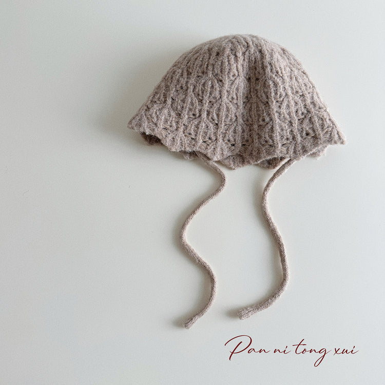 流行帽子|花邊針織漁夫帽女秋冬新款顯臉小韓版可愛小清新防風護耳保暖帽子「PM2712」24.10-1