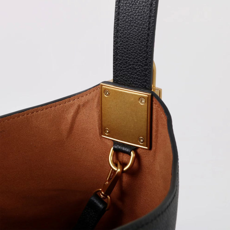 質感真皮|新款福寶頭層牛皮鎖扣hobo水桶包單肩斜背包真皮女包腋下包包「TG2503-3」25.03-3