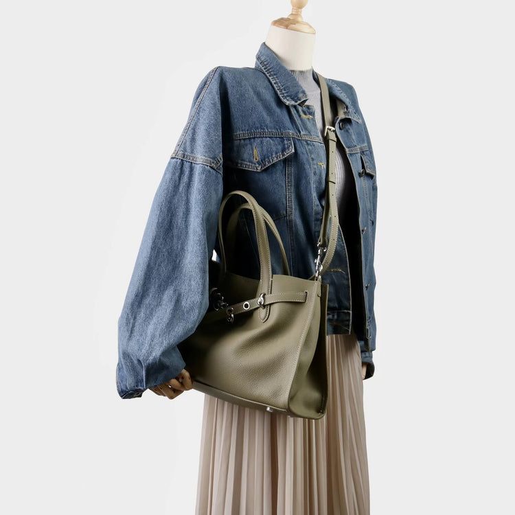 質感真皮|2025新款百搭高級大容量時尚手拎單肩斜背包通勤真皮女包質感「52930 523006」25.05-1