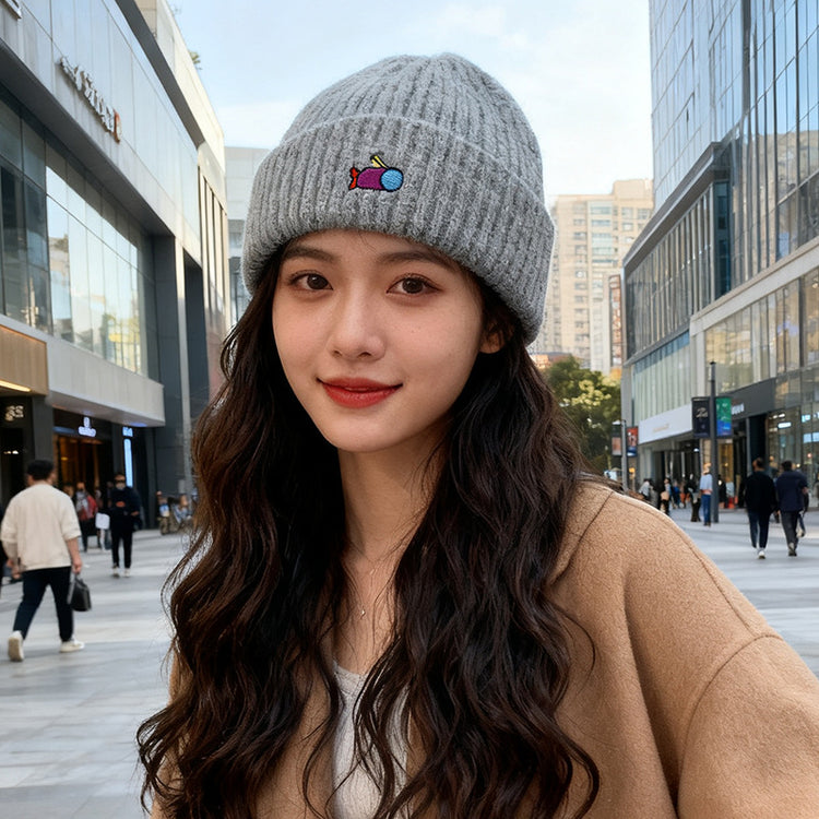 流行帽子|帽子女可愛卡通保暖針織帽情侶百搭甜美毛線帽戶外防寒套頭冷帽男「C5697」25.10-2