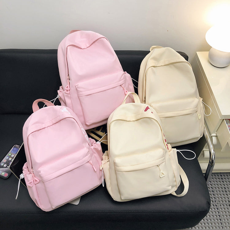 致青春|日系簡約字母休閒雙肩包甜美小清新大容量背包初高中輕便學生書包「8920-125-127」24.06-3