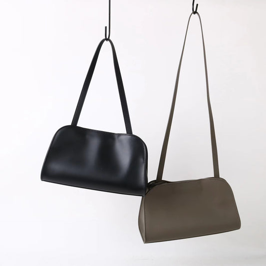 質感真皮|2025新款牛皮波士頓保齡球包新款時尚真皮腋下托特包通勤單肩斜挎包「3105」25.10-3