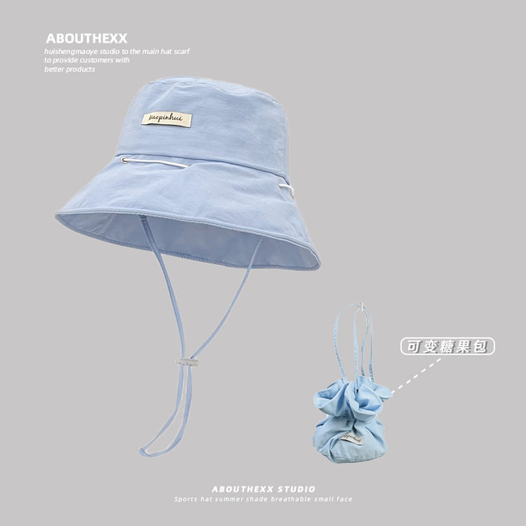 流行帽子|2025夏季韓版漁夫帽女新款防曬帽子速乾透氣可當包包顯臉小遮陽帽「C5285」25.06-1