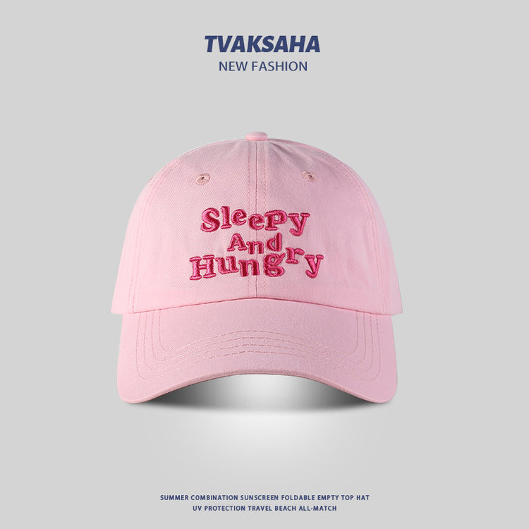 流行帽子|防曬帽夏季女韓系刺繡粉色棒球帽糖果色百搭情侶遮陽帽學生鴨舌帽「C4129」24.07-3