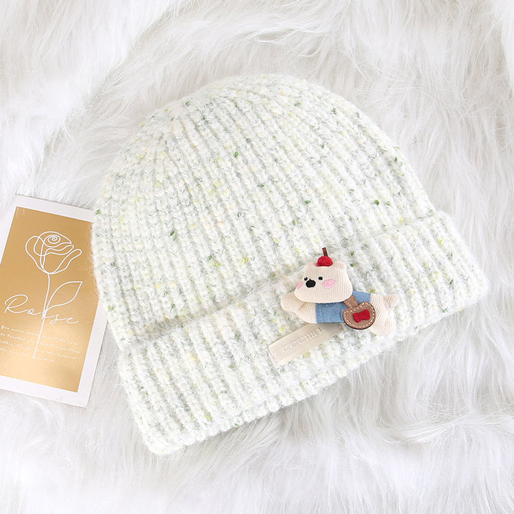 流行帽子|韓版ins卡通小狗帽子女可愛針織帽 秋冬護耳保暖毛線帽戶外冷帽男「C5557」25.09-3