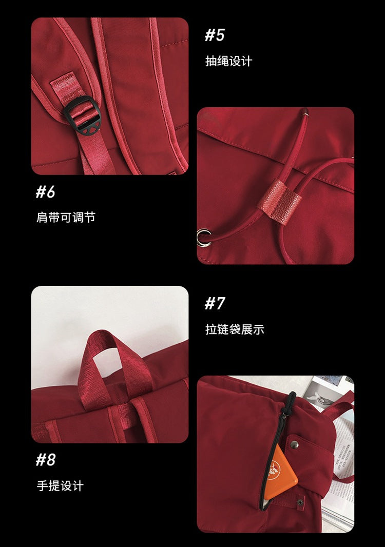 致青春|韓版日系國中高中學生書包女大學生背包翻蓋抽繩雙肩包ins風大容量「YG-075」24.04-3