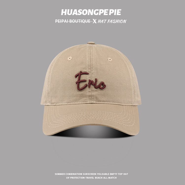 流行帽子|軟頂棒球帽女字母刺繡百搭鴨舌帽顯臉小夏季學生休閒防曬遮陽帽男「C3611」24.02-1