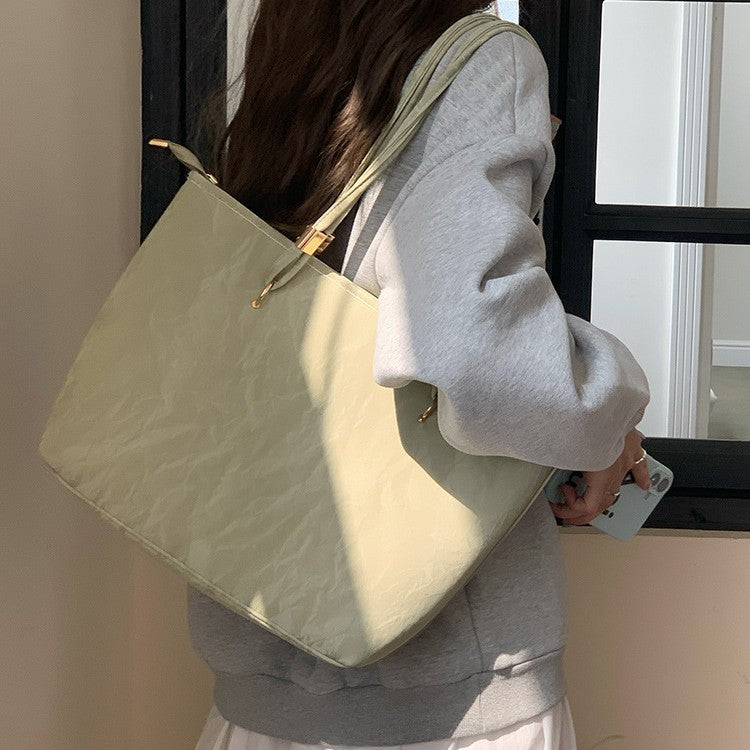日韓流行 | 女包原創托特包包女士2025新大學生上課大容量通勤百搭單肩大包「D9021」25.08-2