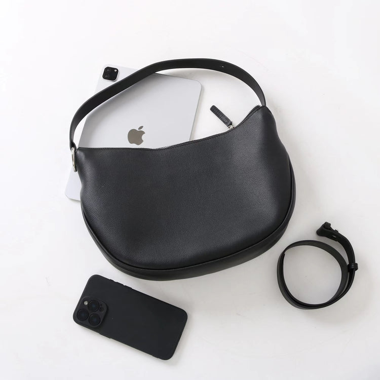 質感真皮|2025新款小眾休閒百搭頭層粒面小牛皮腋下韓版半月包柔軟牛皮斜挎「7031」25.06-3