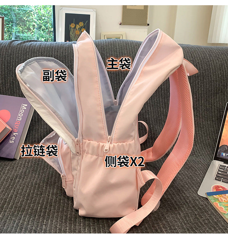 致青春|高中生書包女生國中生大容量高顏值粉紅輕便雙肩包學院風背包「2090-134」24.09-3