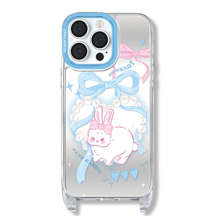 手機殼|蘋果15手機殼夏天掛繩鏡面殼13promax適用iPhone14pro保護套「LR0805」24.07