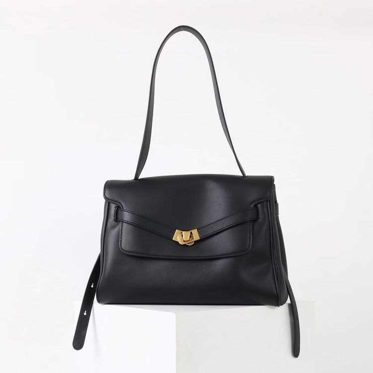 質感真皮|2025新款通勤復古百搭單肩斜背包外出上班公文包女包時尚潮流單肩包「6191L」25.12-1