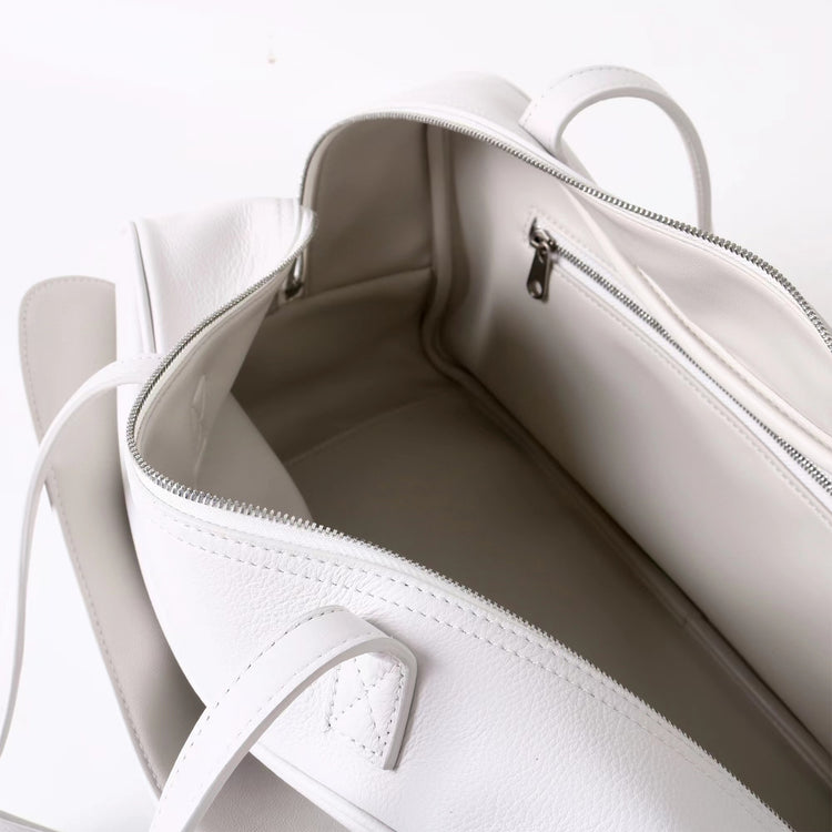 質感真皮|2025全新百搭輕奢小眾高級感波士頓大包肩托特枕頭通勤保齡球包「6163」25.07-1