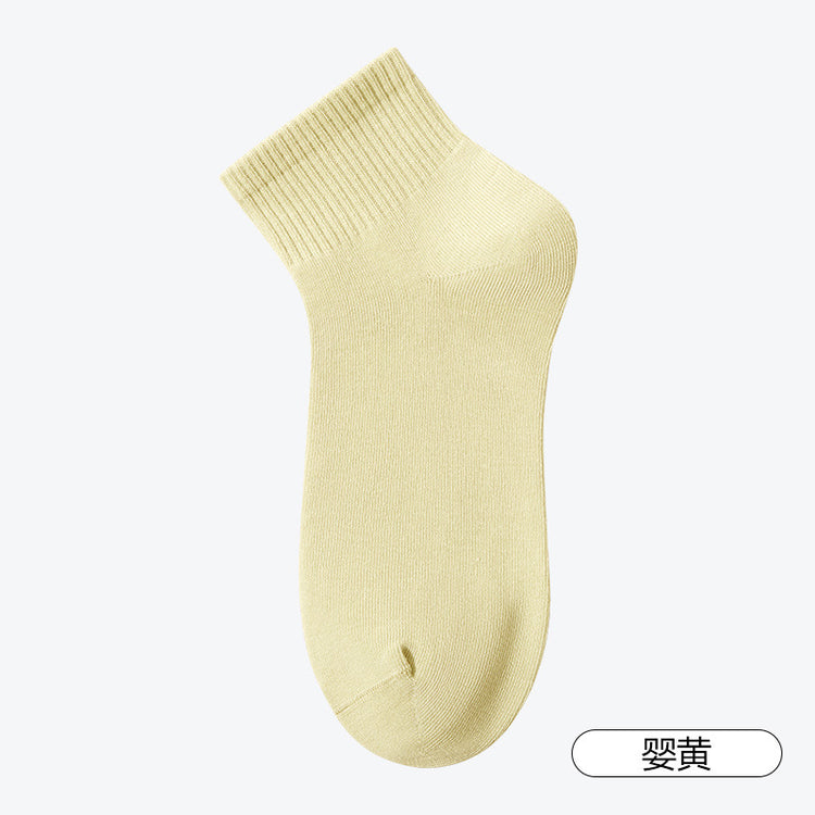 女襪|純色襪子女純棉抑菌防臭耐磨抗起毛球短襪彈性吸汗透氣簡約無骨襪「ZJ25003」25.02-2