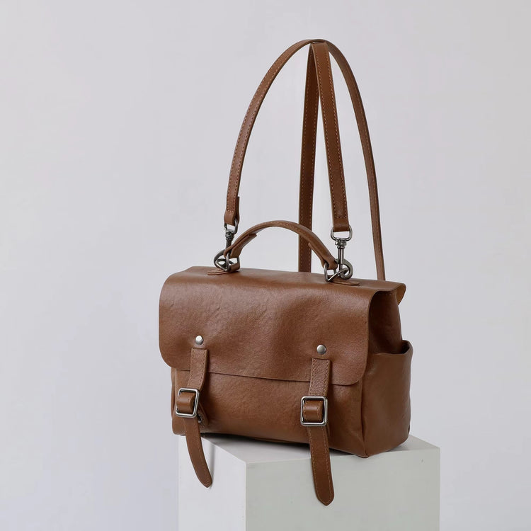 質感真皮|秋冬復古植鞣牛皮雙肩包2024新款單肩斜跨劍橋背包時尚百搭「3731」24.12-5