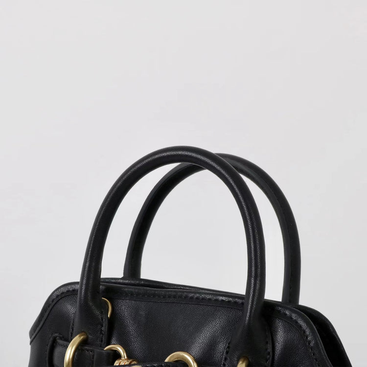 質感真皮|新款精緻迷你手拎中古保齡球斜背包通勤小眾復古百搭高級感包「8205」25.03-1