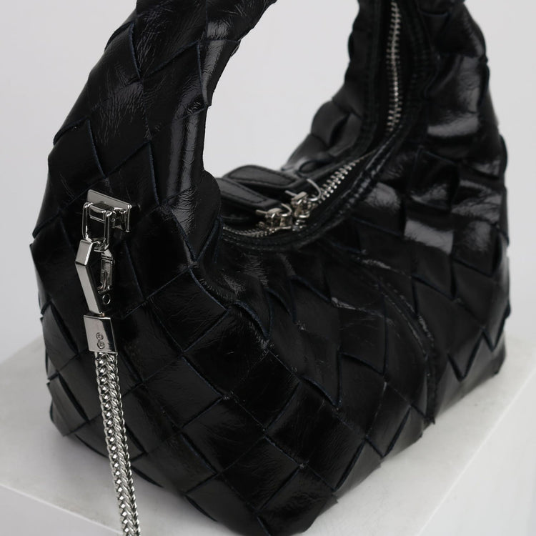 質感真皮|2024新牛皮手腕真皮便當訂製編織女包潮流歐美手柄單肩斜挎包「3328」24.04-4