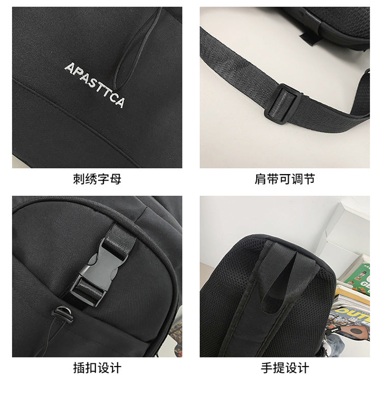 致青春 | 新款工裝斜背包韓版大容量騎乘包潮牌時尚休閒旅行背包戶外胸包「218-127」24.10-3