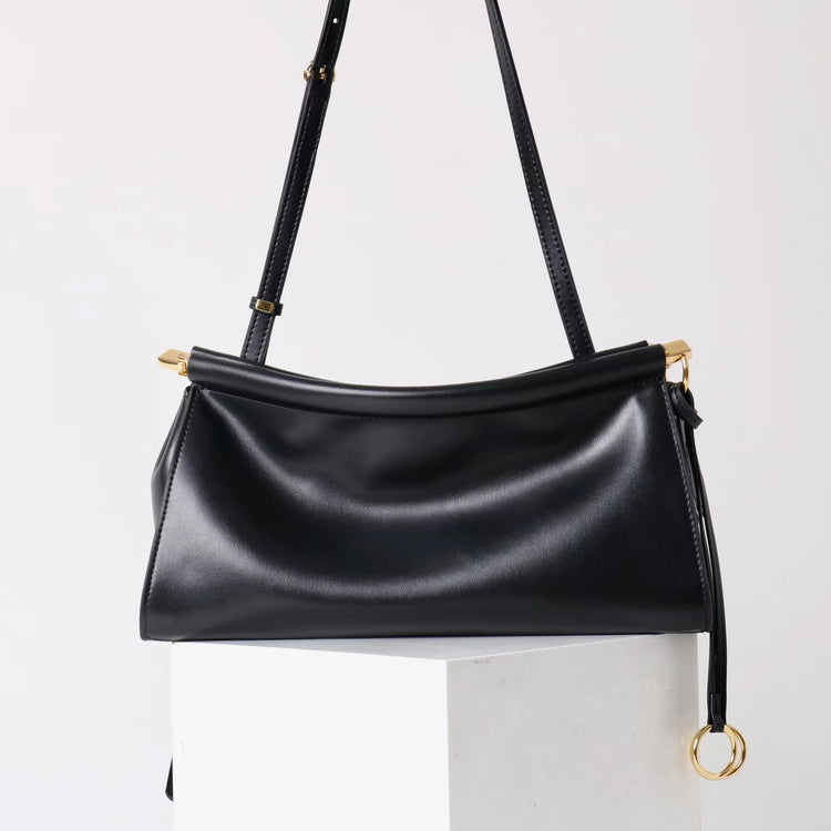 質感真皮|2025新款牛皮腋下復古法式法棍夾子包小眾設計極簡風通勤簡約包「3336」25.06-2