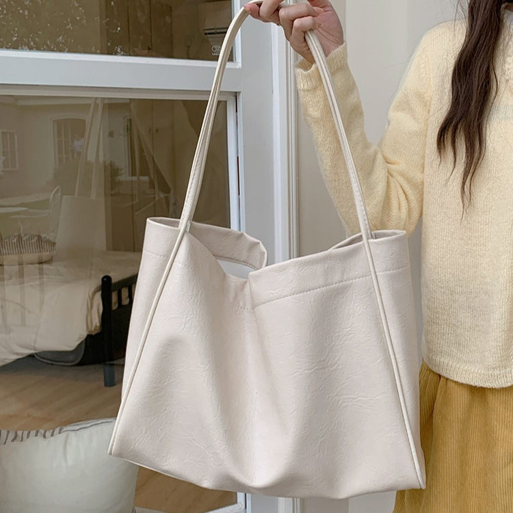 日韓流行|美拉德大容量包包女2025新款休閒質感軟皮通勤包時尚單肩包托特包「9260#」25.03-1