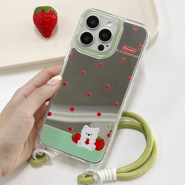 手機殼|iPhone15pro手機殼適用14掛繩鏡面殼蘋果16手機殼13promax女「LR1268」24.12-4