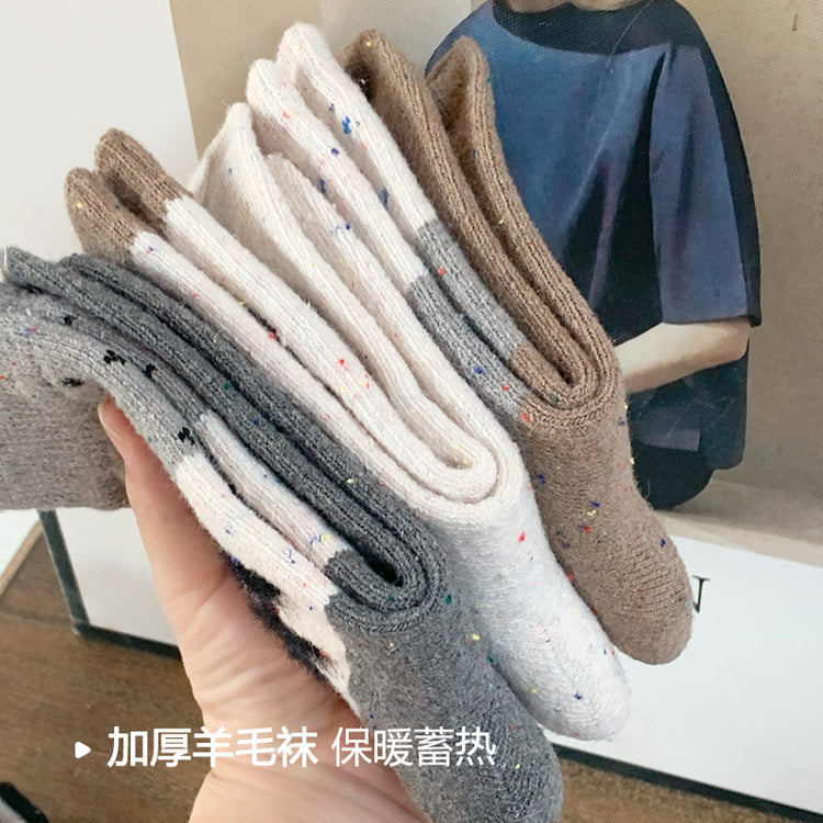 女襪|羊毛襪子女秋冬季加厚保暖蓄熱鎖溫中筒襪卡通可愛小狗居家睡眠襪「CX762」24.12-2