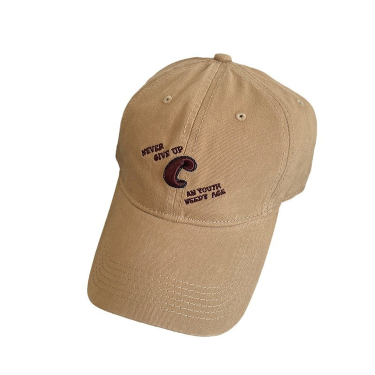 流行帽子|C字母棒球帽女春夏韓系刺繡軟頂遮陽帽學生情侶顯臉小戶外鴨舌帽「C4885」24.12-5