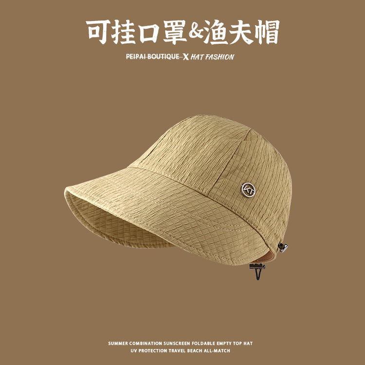 流行帽子|帽子夏季女防曬帽明星同款百搭遮陽帽趙露思同款華夫格漁夫帽百搭「C3934」24.05-2