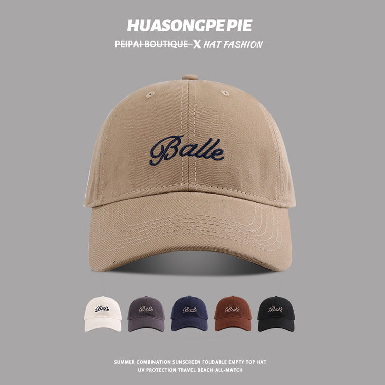 流行帽子|刺繡棒球帽女夏季彎檐顯臉小遮陽帽學生百搭騎行鴨舌帽防曬太陽帽「C3799」24.04-2