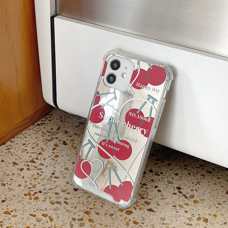 手機殼|適用蘋果15pro手機殼櫻桃iphone16鏡面13/14批發工廠x華為mate60「BQ2322」24.11-2