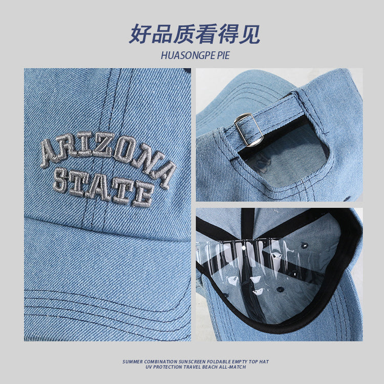 流行帽子|牛仔棒球帽夏季時尚百搭鴨舌帽潮流ins韓系戶外防紫外線太陽帽男「C4112」24.07-3