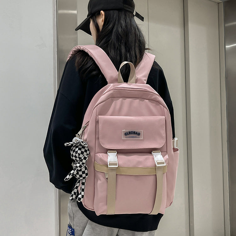 致青春 | 潮流時尚雙肩包女士百搭大容量旅行背包初中生高中大學生書包「9541-210-4」24.03-4