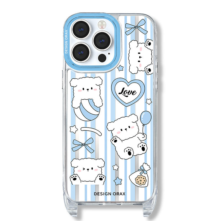 手機殼|蘋果15掛繩鏡面iPhone14pro適用12/11promax手機殼蘋果殼夏天「WM0538」24.07