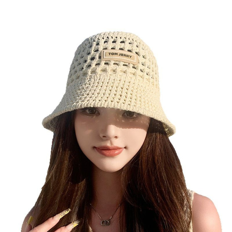 流行帽子|草編漁夫帽女夏季海邊度假防曬遮陽帽鏤空透氣顯臉小編織水桶帽子「C5045」25.03-1