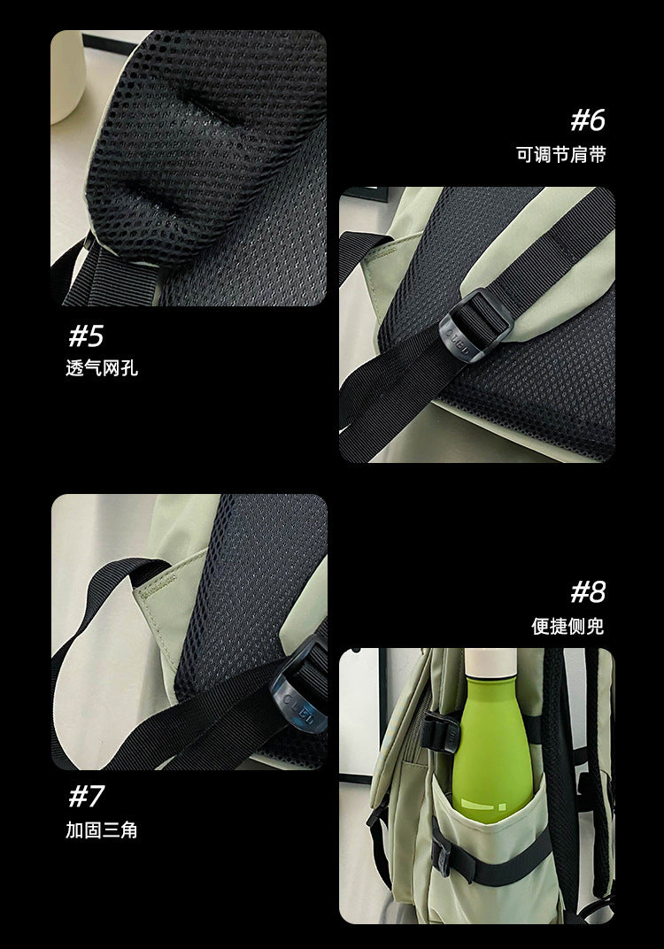 致青春|休閒雙肩包新款國中學生書包女多層套包大容量尼龍雙肩電腦包「2425-131」24.05-3