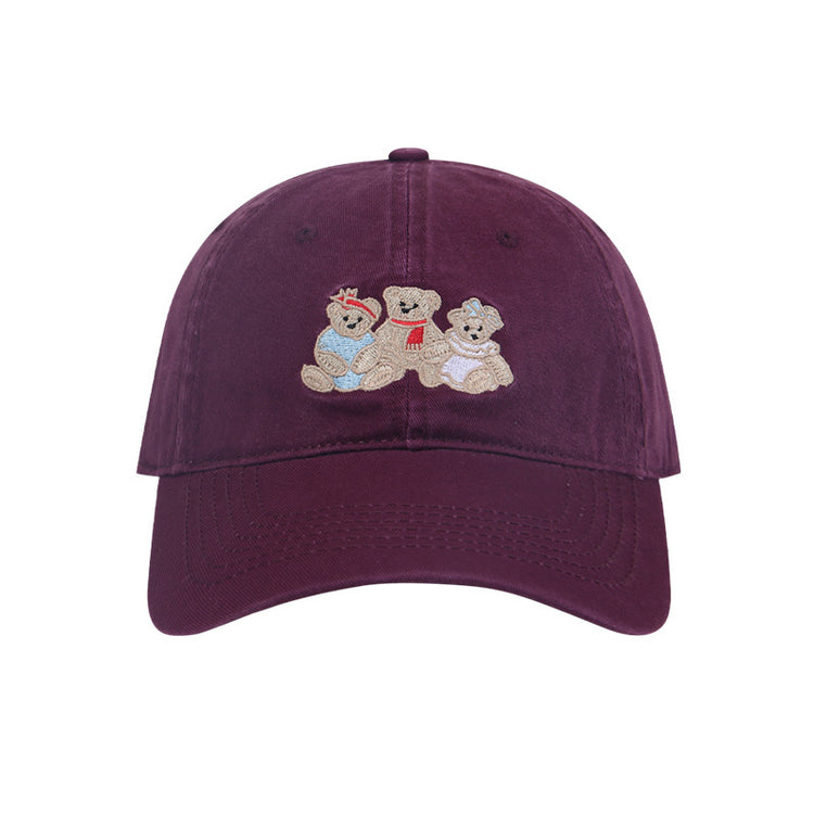 流行帽子|帽子春夏小熊刺繡棒球帽高級感四季百搭遮陽帽韓版休閒可愛鴨舌帽「C4914」25.02-1