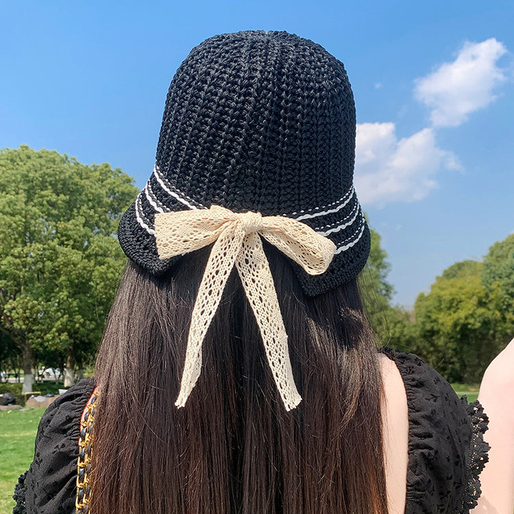 流行帽子|帽子女夏季鏤空透氣戶外遮陽漁夫帽百搭顯臉小草編防曬太陽帽韓版「C5145」25.04-1