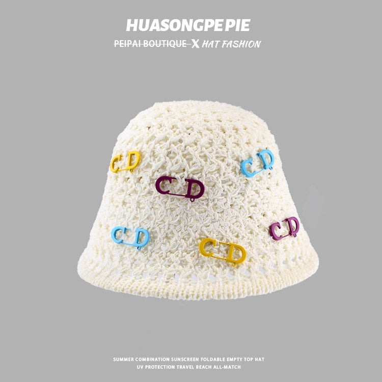 流行帽子|新款鏤空設計紙草水桶漁夫帽2024韓版休閒時尚戶外出遊百搭帽子女「C3763」24.03-4