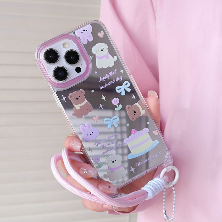 手機殼|蘋果15pro適用12/11掛繩鏡面殼13手機殼iPhone14promax卡通「WM0626」24.07