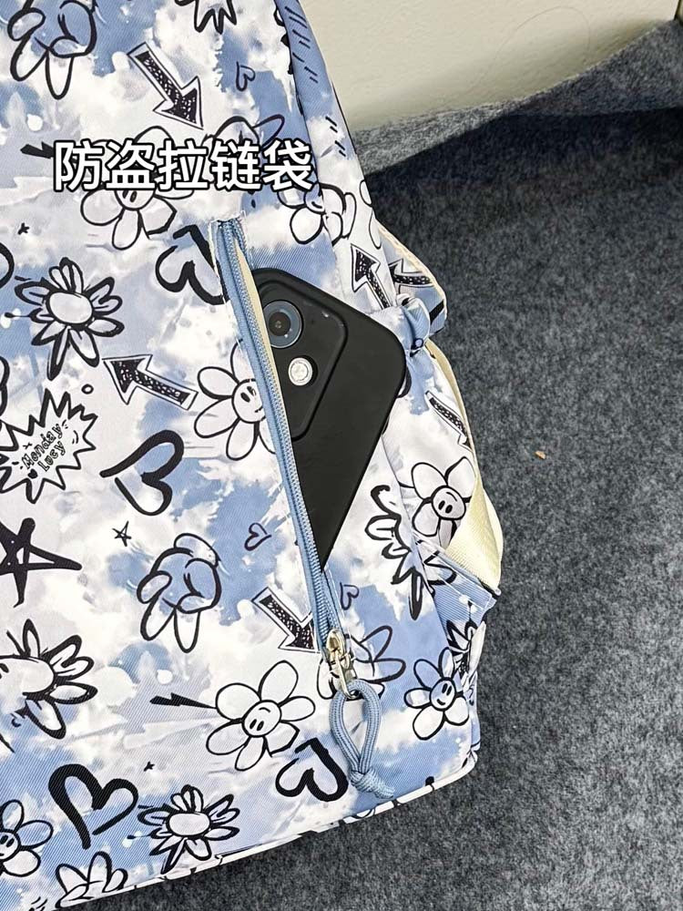 致青春|韓系ins高顏值小眾設計彩色個性塗鴉背包初高中生輕便雙肩包「8647-128」25.10-2