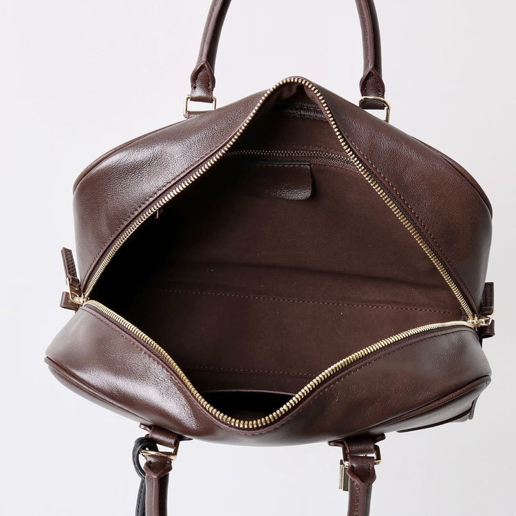 質感真皮|冬季新款保齡球包波士頓包手提包包女枕頭包百搭小方包單肩斜挎包「3660」24.11-4