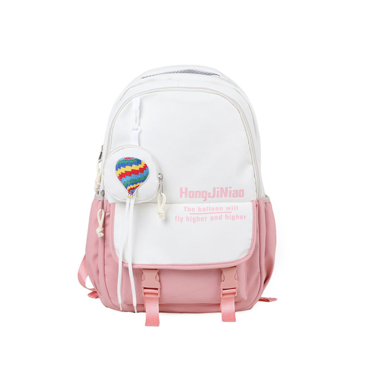 致青春|韓版高中書包女森系撞色雙肩包ins潮學院風中學生國中生休閒背包「3303-130」24.07-2