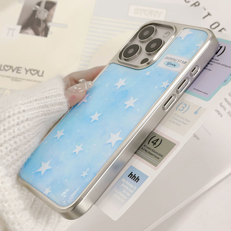 手機殼|iPhone16手機殼15電鍍銀邊滴膠15plus適用iPhone12Pro星星14「LR1376」25.04-1