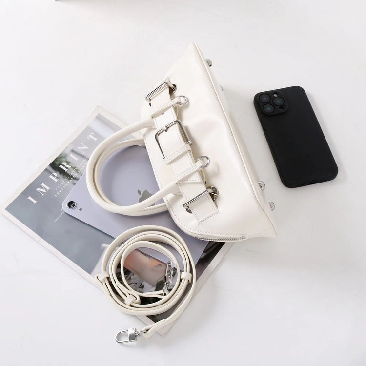 質感真皮|2025新款百搭手提包時尚優雅肩斜背包韓國小眾手提保齡球包包「6717」25.07-2