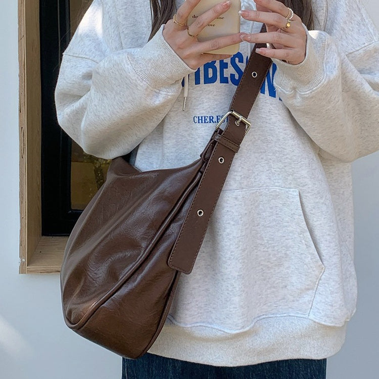 日韓流行|高級感大容量包包女2024新款春秋復古時尚單肩包小眾百搭托特包「9303#」24.02-1