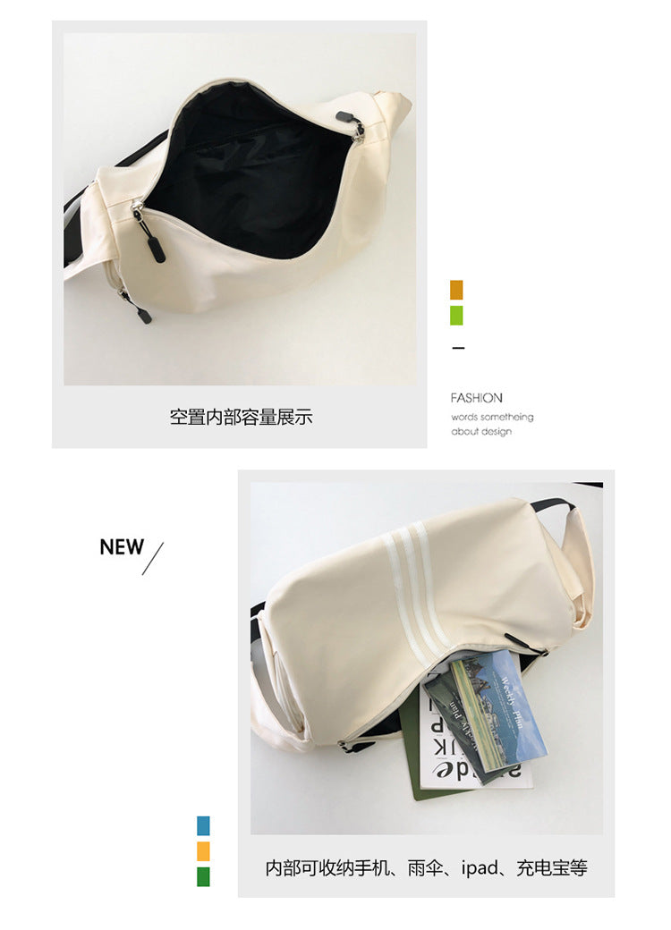 致青春|新款運動健身包尼龍簡約斜背包女防水大容量吐司包旅行單肩包「6828-118」24.09-2