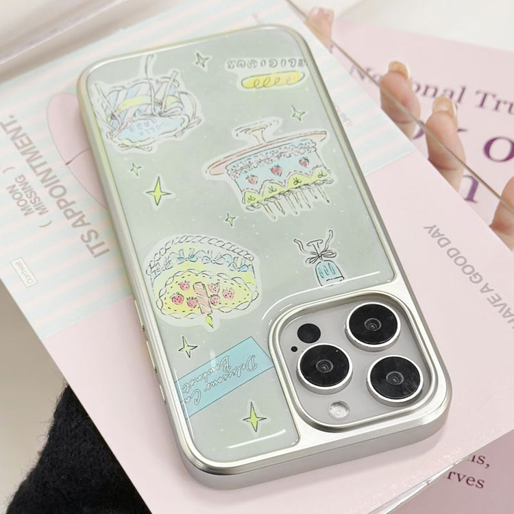 手機殼|iPhone16promax電鍍銀邊滴膠手機殼15Pro蘋果14適用13華為P70「LR1386」25.03-2
